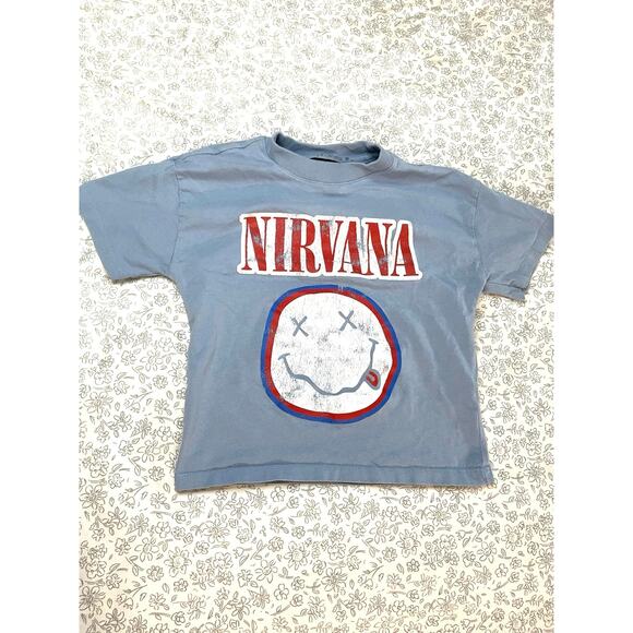 Nirvana Kids Collab Blue Band Tee Size 2 - Picture 1 of 6